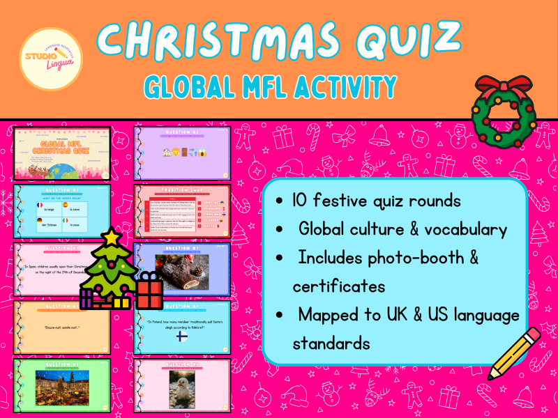 MFL Christmas Quiz 2025 | French Spanish German Italian | Cultural Christmas Activity