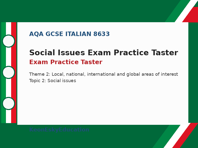AQA GCSE Italian – Social Issues Exam Practice Taster