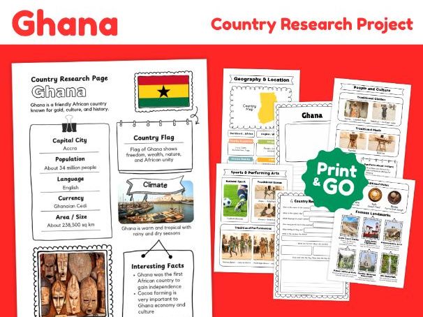 Ghana Country Study Worksheets | Geography & Culture