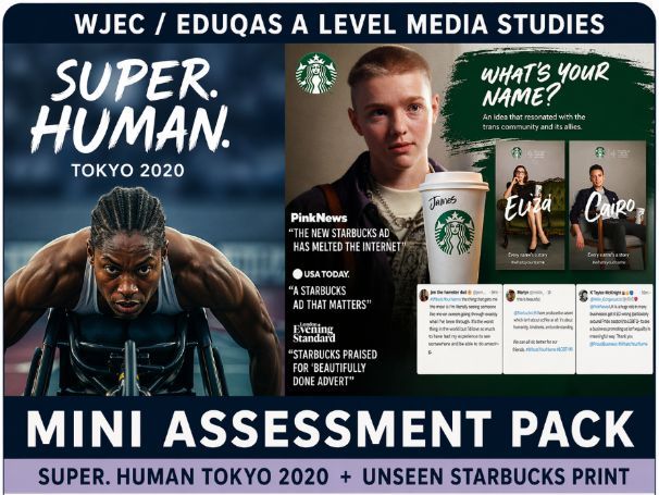 WJEC/Eduqas Media Studies: Super. Human + Unseen Starbucks Representation Mini Mock Pack