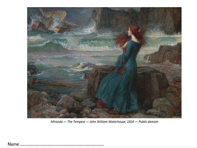 The Tempest Teaching bundle: workbook and teacher answers
