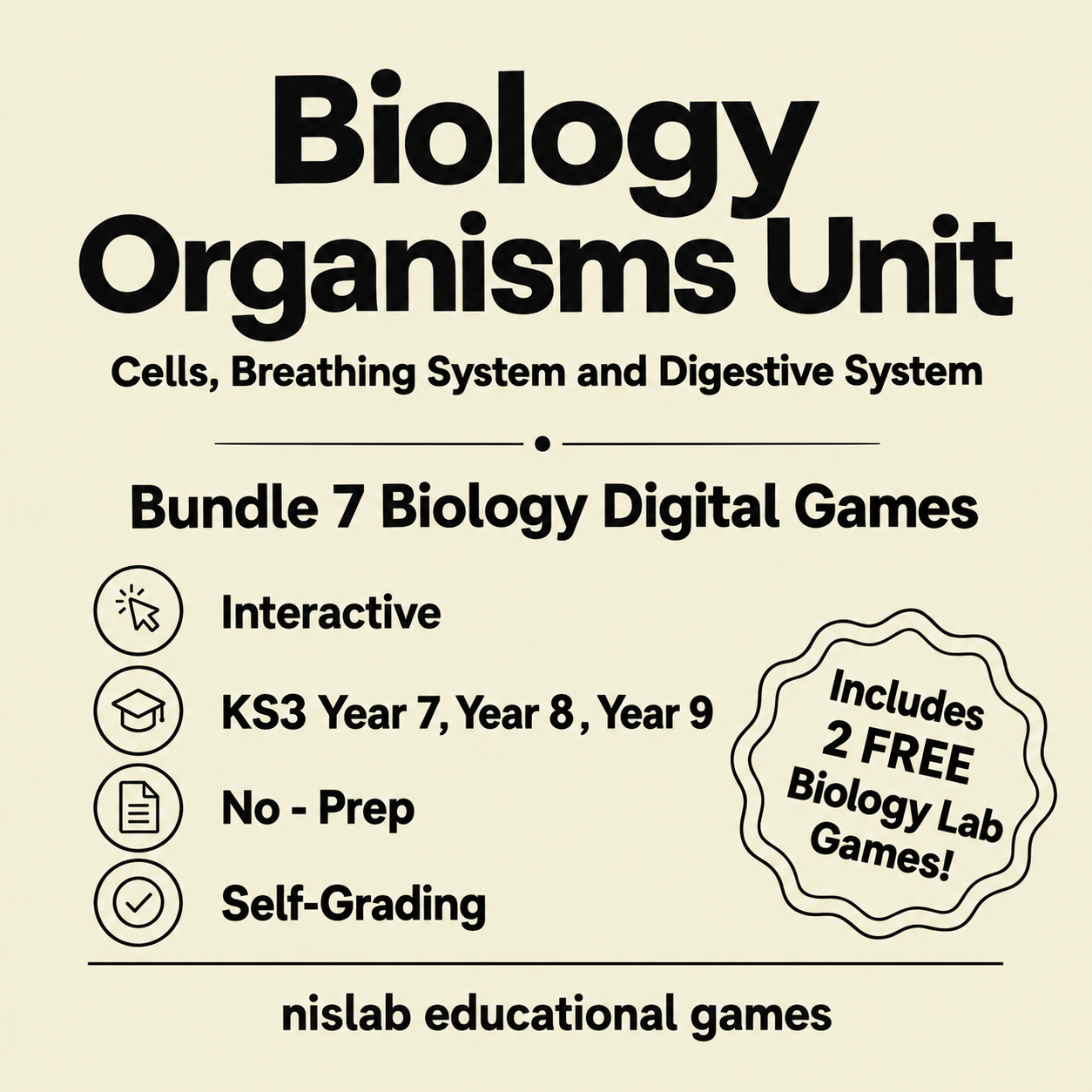 KS3  Biology Organisms Unit Interactive Games Bundle