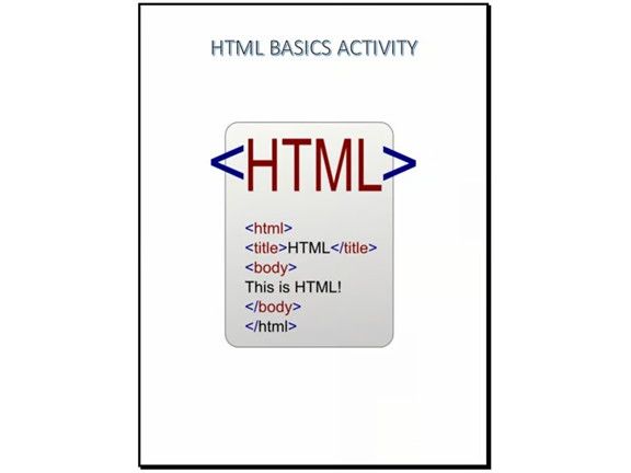 HTML Basics Activity - Computer Lesson on Basic HTML Tags and Coding
