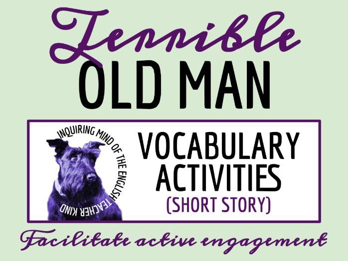 "The Terrible Old Man" by H.P. Lovecraft Vocabulary Worksheet, Crossword Puzzle, and Word Search