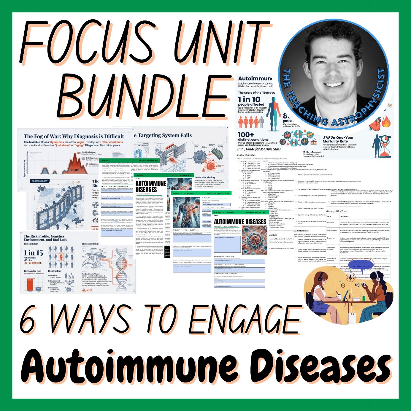 Autoimmune Diseases | Biology Focus Unit Bundle | 6 Resources inc. Quiz