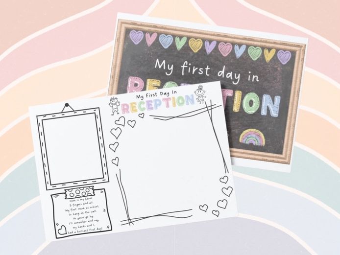 First Day of Reception - Photo Prop & Handprint Poem