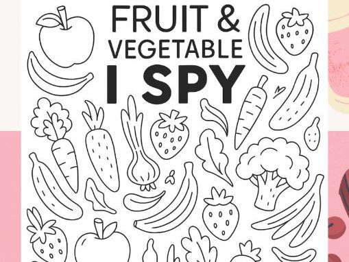 Fruit and Veg I Spy Counting and Colouring Sheet