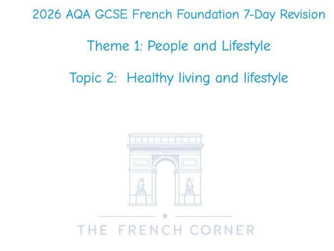 2026 AQA GCSE French F 7-Day Revision 1.2