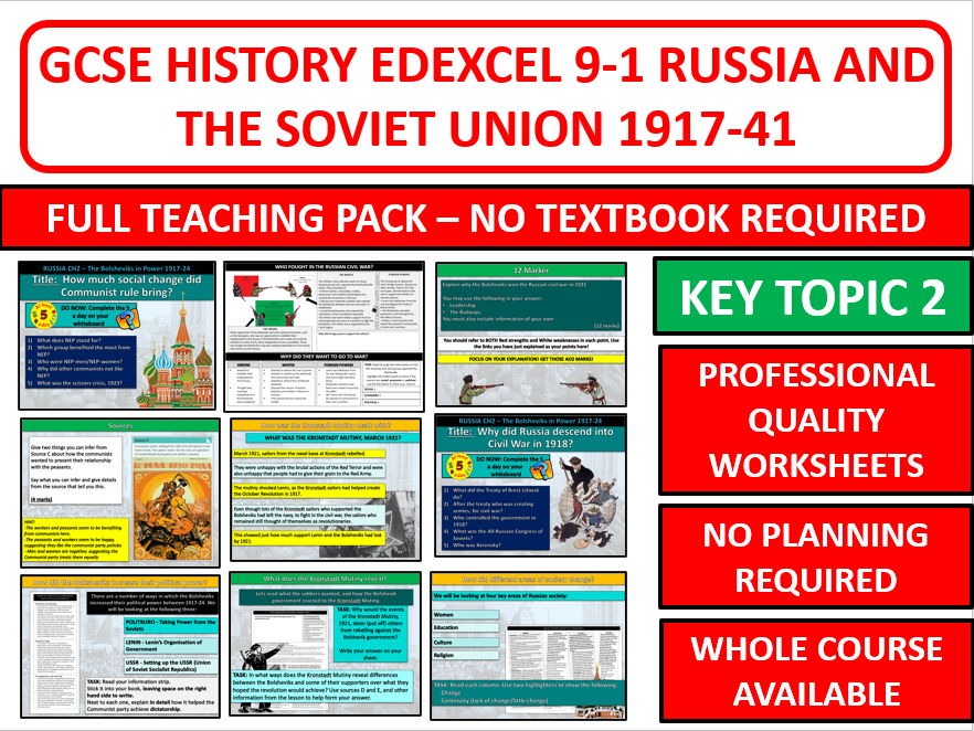Russia and the Soviet Union Edexcel GCSE 9–1 – Key Topic 2 Lesson Bundle (L1–L9) | Fully Resourced