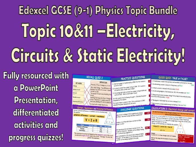Edexcel GCSE (9-1) Physics Topic 10&11 Bundle