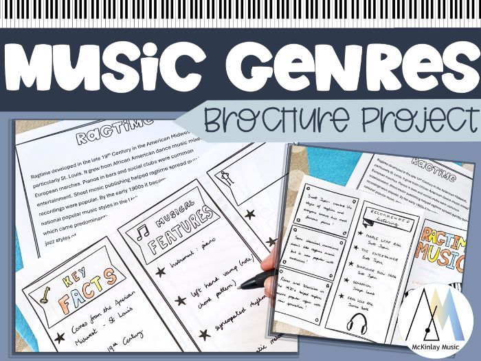 Musical Genres Project - printable genre brochure template
