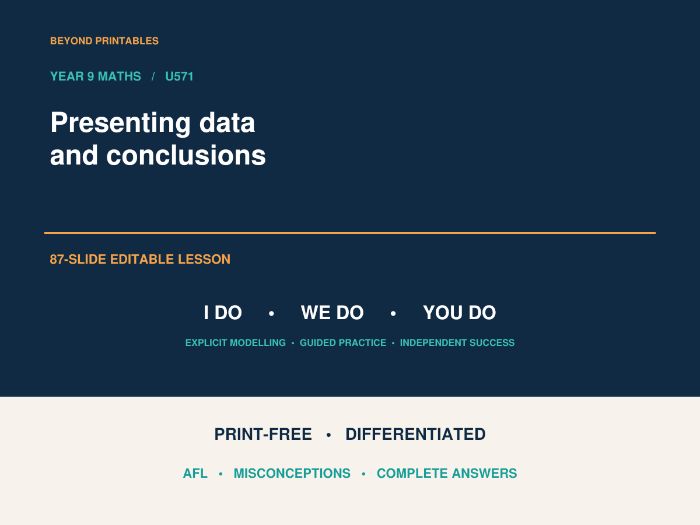 Presenting Data and Making Conclusions | I Do, We Do, You Do | Year 9 Maths | Print Free