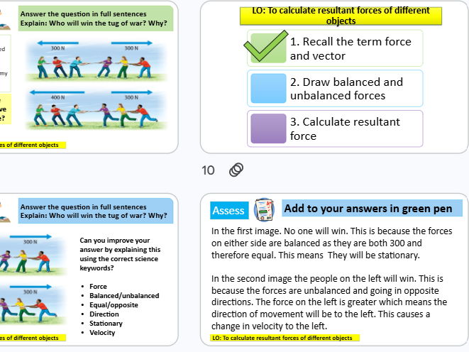 Resultant forces GCSE AQA Combined Science