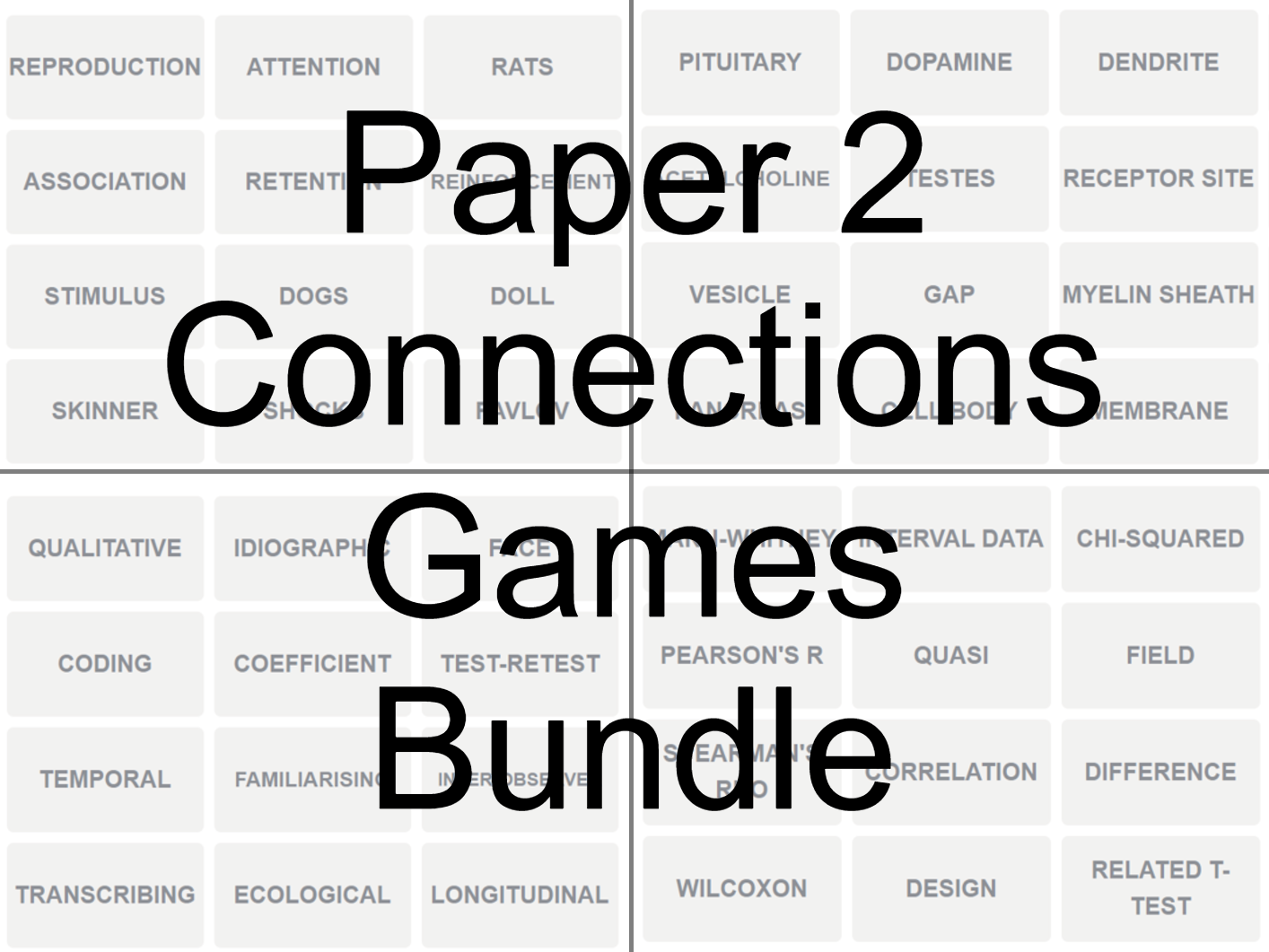 AQA Psychology Paper 2 Connections Games BUNDLE (NEW SPEC)