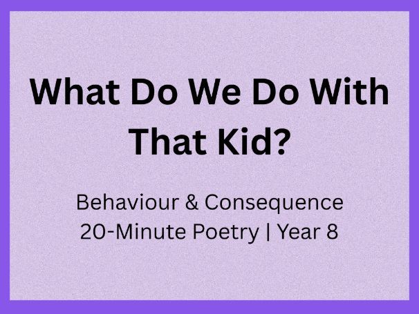 Poetry Lesson: Language Analysis | The Unit | 20-Minute Lesson | Year 8 (KS3)