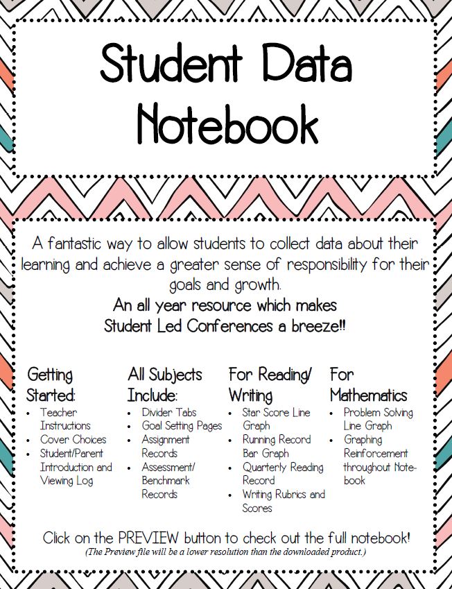 Student Data Tracker/Notebook for Upper Elementary Grades 36