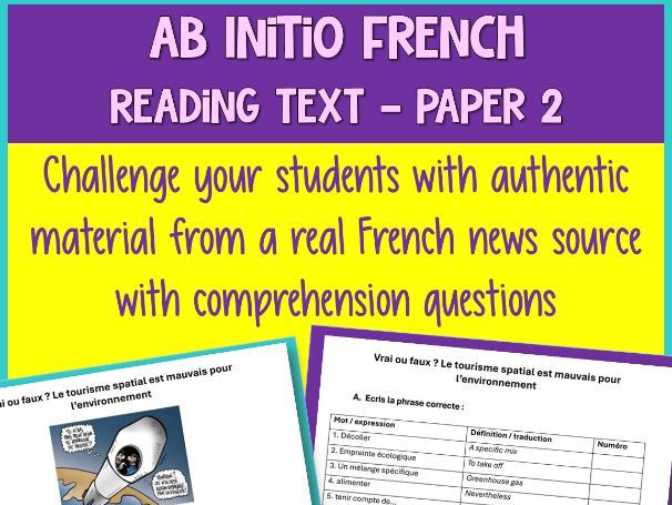 IB French Ab Initio Reading Text | Exam Practice | Partage de la Planete