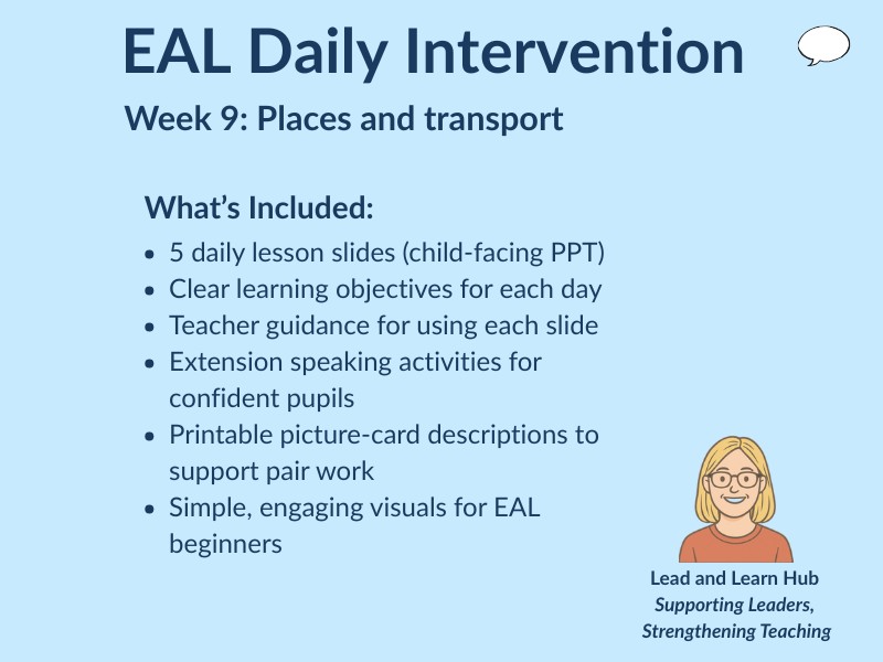 EAL Daily Intervention – Week 9: Places & Transport (Beginner English)
