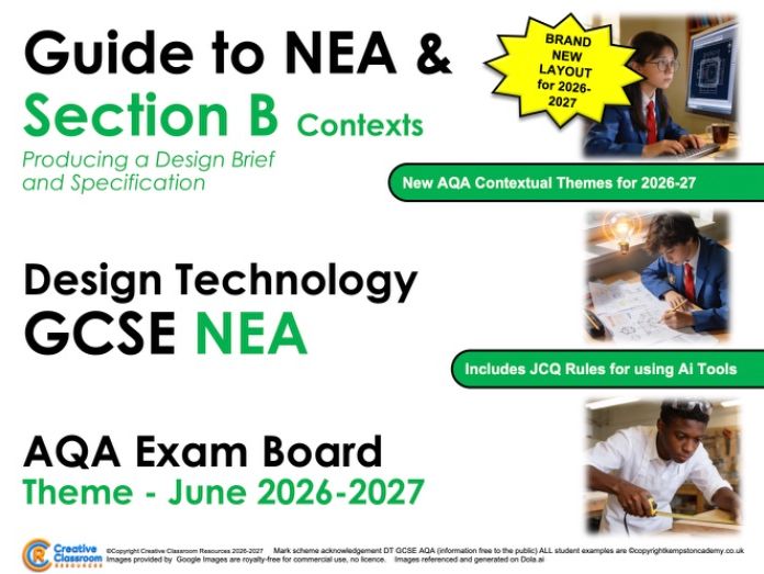 Section B - A Teacher’s/student’s guide to the NEW DT GCSE AQA NEA themes for 2026-2027.