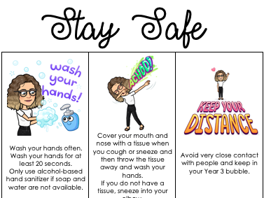 Stay Safe Covid Poster - Primary