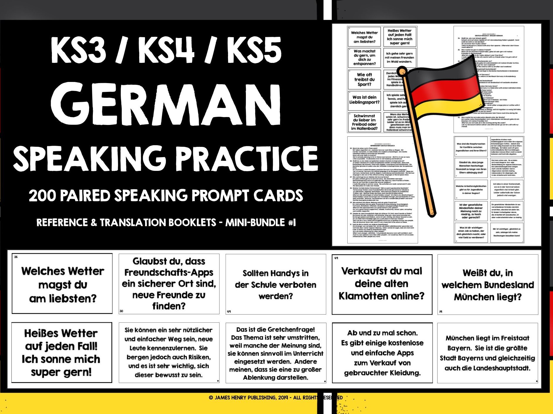 GERMAN SPEAKING PRACTICE CARDS MINI-BUNDLE #1