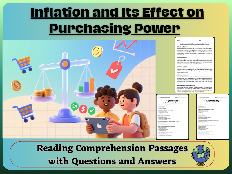 Inflation and Its Effect on Purchasing Power:Reading Comprehension-Fun, Interactive & easy-to-Print