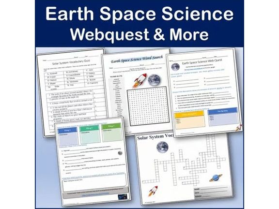 Earth Space Science Webquest | Editable Digital Activities & Puzzles