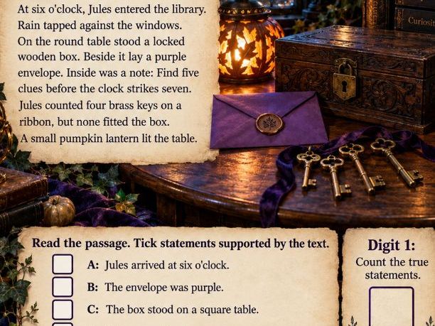 Halloween Reading Escape Room | Haunted Library Mystery | KS3 KS4 & SEND