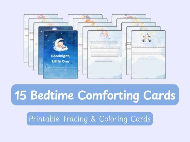 Bedtime Soothing Affirmation Tracing Cards for Kids | SEL & Confidence Building