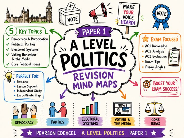 Pearson Edexcel A Level Politics Paper 1 Revision Mind Maps