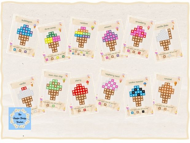Multilink Cube Challenge Cards - Ice Cream (Natural Theme)
