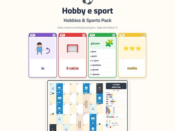Italian Hobbies & Sports Sentence-Building Game