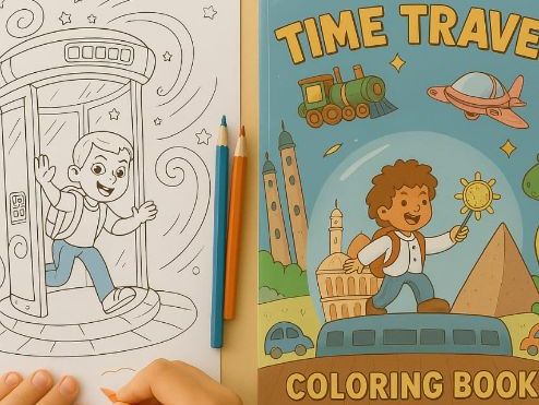 Time Travel Coloring Book for Kids – Explore History and the Future!