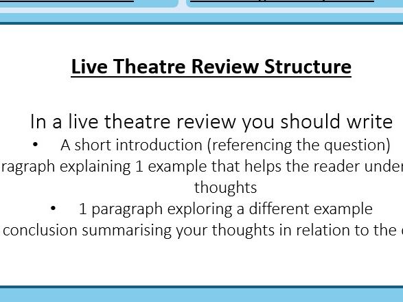 KS3 Drama Live Theatre Review