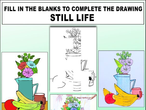 Still Life Drawing & Coloring: Shape, Proportion & Form Activity for Grades 1-12