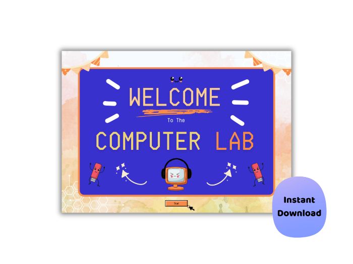 Computer Lab Classroom Signs – Computing Room Display Poster