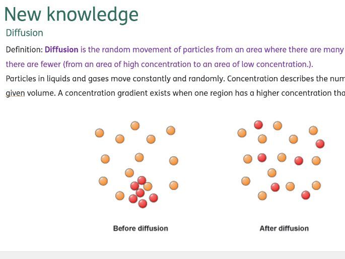 Lesson Chemistry KS3 Activate - C1.7 Diffusion
