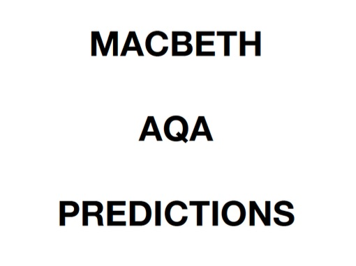 2026 AQA GCSE Macbeth Practice Questions