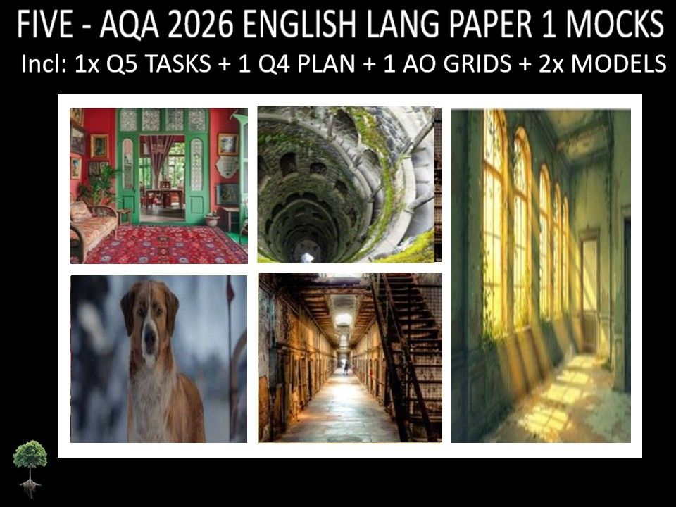 FIVE - AQA PAPER 1 | 2026 FULL MOCKS | Q5 TASKS | Q4 PLAN |AO GRIDS | MODELS