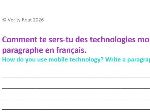 AQA French GCSE Writing - Media and Technology