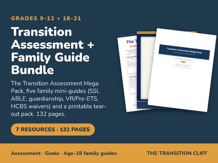(US) IEP Transition Assessment + Family Guide Bundle: Interest Inventories, Parent Input + Goals