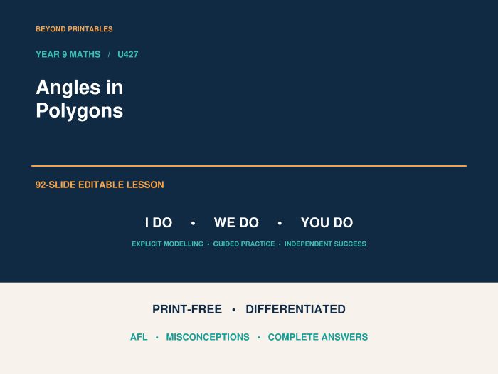 Angles in Polygons | I Do, We Do, You Do | Year 9 Maths | Print Free
