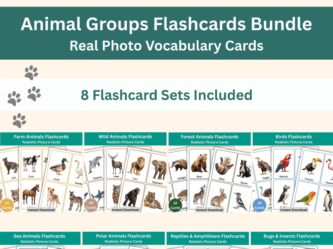 Animal Groups Flashcards Bundle – Real Photo Vocabulary Cards (Early Years & KS1)