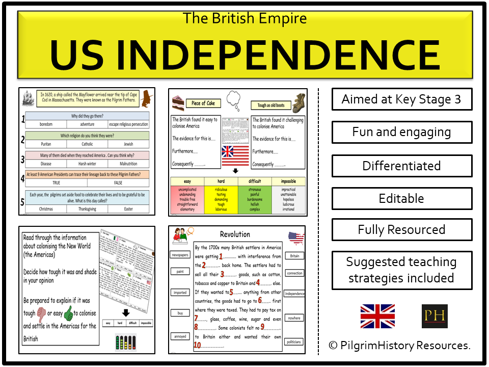KS3 British Empire: Why did American fight for its independence from Britain?