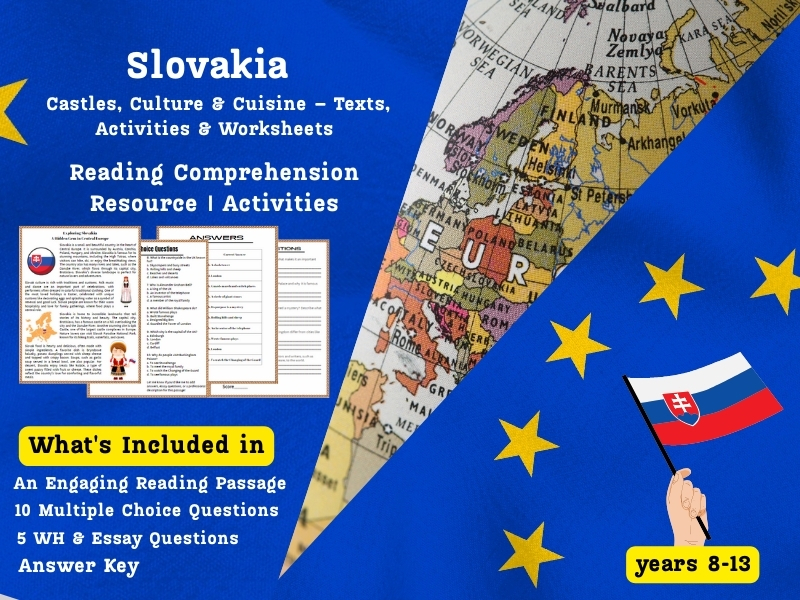 Slovakia Reading Comprehension Pack: Castles, Culture & Cuisine – Texts, Activities & Worksheets