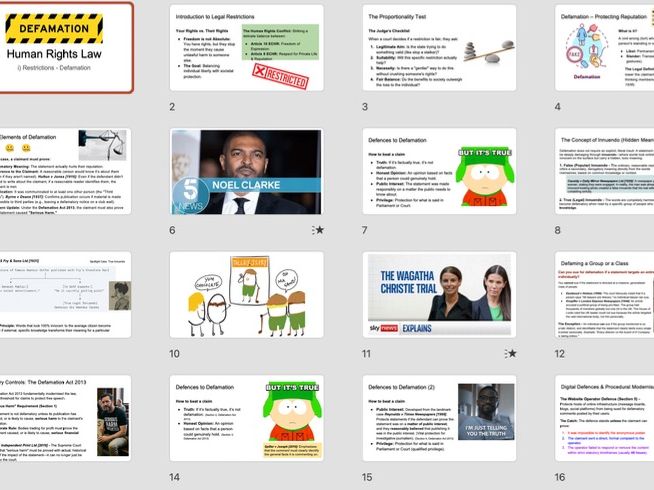 A Level Law: Human Rights Law – Defamation (WJEC/AQA/OCR)