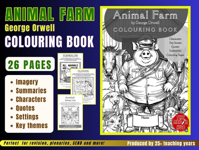 Animal Farm Colouring Page | KS2–KS3 Revision & Study Guide | George Orwell | English Literature