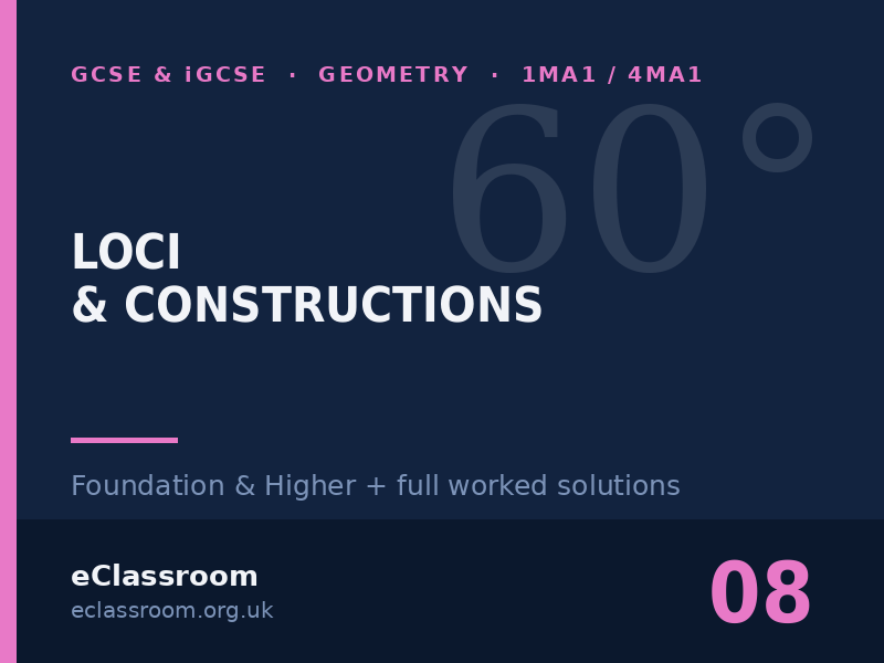 GCSE & iGCSE Loci & Constructions worksheet