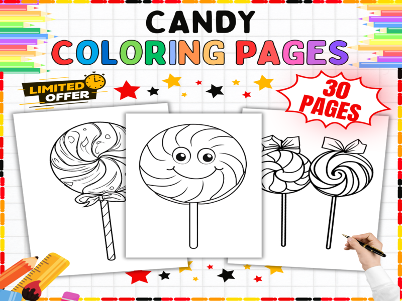 Candy Colouring Pages | Sweet Treats Art Activities | KS1 KS2 Printable Worksheets