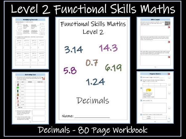 Decimals Workbook Level 2 Maths Functional Skills